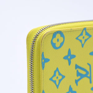 LOUIS VUITTON ルイヴィトン モノグラムプレイグランド ジッピーウォレット ヴェルティカル M82005 イエロー ブルー 美品 中古 4a004799