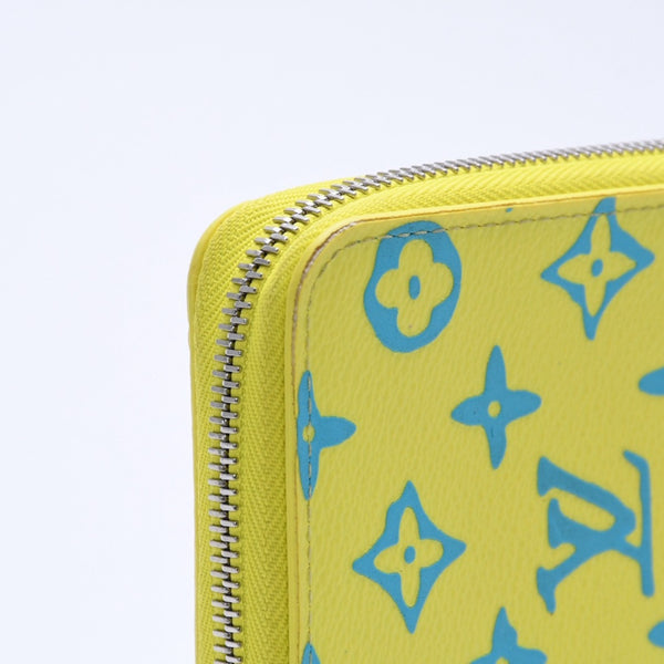 LOUIS VUITTON ルイヴィトン モノグラムプレイグランド ジッピーウォレット ヴェルティカル M82005 イエロー ブルー 美品 中古 4a004799