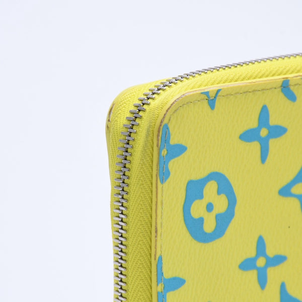 LOUIS VUITTON ルイヴィトン モノグラムプレイグランド ジッピーウォレット ヴェルティカル M82005 イエロー ブルー 美品 中古 4a004799