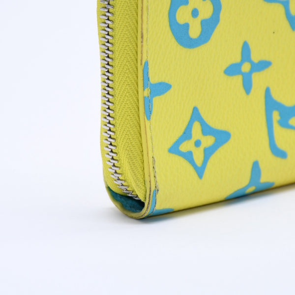 LOUIS VUITTON ルイヴィトン モノグラムプレイグランド ジッピーウォレット ヴェルティカル M82005 イエロー ブルー 美品 中古 4a004799