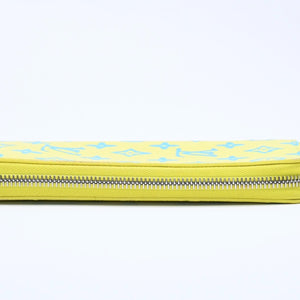 LOUIS VUITTON ルイヴィトン モノグラムプレイグランド ジッピーウォレット ヴェルティカル M82005 イエロー ブルー 美品 中古 4a004799