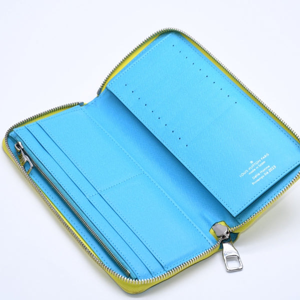 LOUIS VUITTON ルイヴィトン モノグラムプレイグランド ジッピーウォレット ヴェルティカル M82005 イエロー ブルー 美品 中古 4a004799