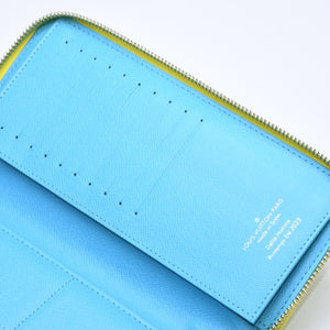 LOUIS VUITTON ルイヴィトン モノグラムプレイグランド ジッピーウォレット ヴェルティカル M82005 イエロー ブルー 美品 中古 4a004799