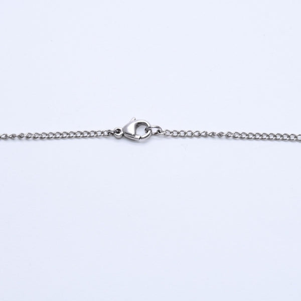 極美品 CHANEL シャネル ココマークロゴ シルバーチェーンネックレス 04P刻印 重量5.75g ホワイト メタル シルバー金具 中古 4b008836