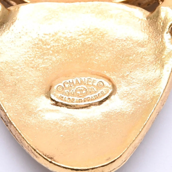 CHANEL シャネル クローバー型 グリポア ブローチ ココマーク カラーストーン 94A刻印 ゴールド レッド グリーン ゴールドメタル 重量33.8g ゴールド金具 美品 中古 4c069695