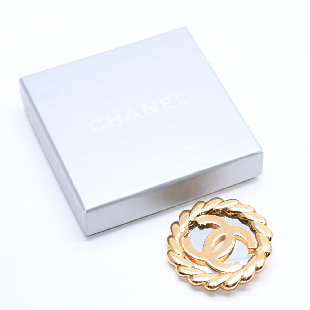 CHANEL シャネル ココマーク ヴィンテージ ロープエッジ ブローチ 「2 5」刻印 ゴールドロープ ゴールドメッキ 重量52.73g フランス製 美品 中古 4c069691