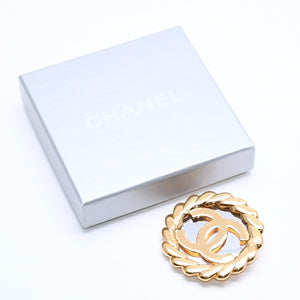 CHANEL シャネル ココマーク ヴィンテージ ロープエッジ ブローチ 「2 5」刻印 ゴールドロープ ゴールドメッキ 重量52.73g フランス製 美品 中古 4c069691