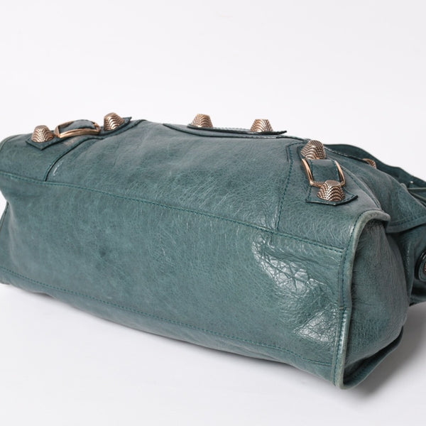 BALENCIAGA バレンシアガ ジャイアント シティ グリーン 173084 ハンドバッグ 2WAY レザー 美品 中古 4a004978
