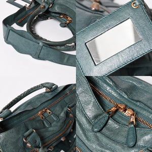 BALENCIAGA バレンシアガ ジャイアント シティ グリーン 173084 ハンドバッグ 2WAY レザー 美品 中古 4a004978