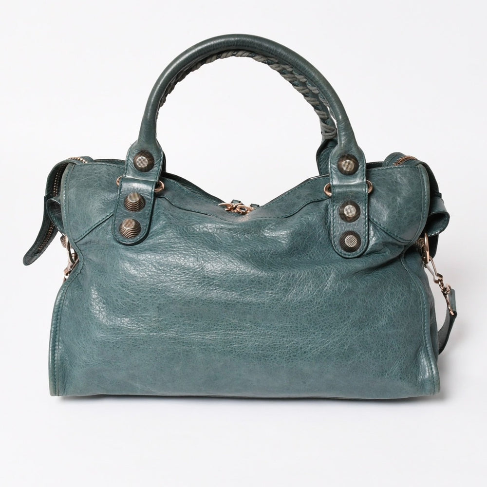 BALENCIAGA バレンシアガ ジャイアント シティ グリーン 173084 ハンドバッグ 2WAY レザー 美品 中古 4a004978