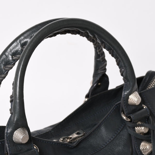 極美品 BALENCIAGA バレンシアガ ザジャイアントパートタイム エディターズバック 2WAYバッグ 173082 グリーン シルバー金具 中古 4a004979