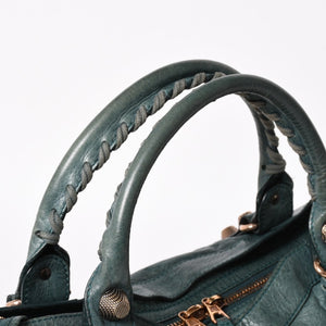 BALENCIAGA バレンシアガ ジャイアント シティ グリーン 173084 ハンドバッグ 2WAY レザー 美品 中古 4a004978