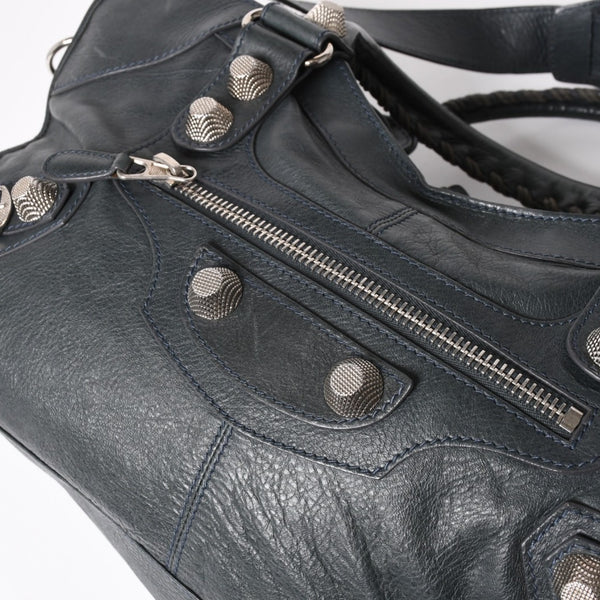 極美品 BALENCIAGA バレンシアガ ザジャイアントパートタイム エディターズバック 2WAYバッグ 173082 グリーン シルバー金具 中古 4a004979