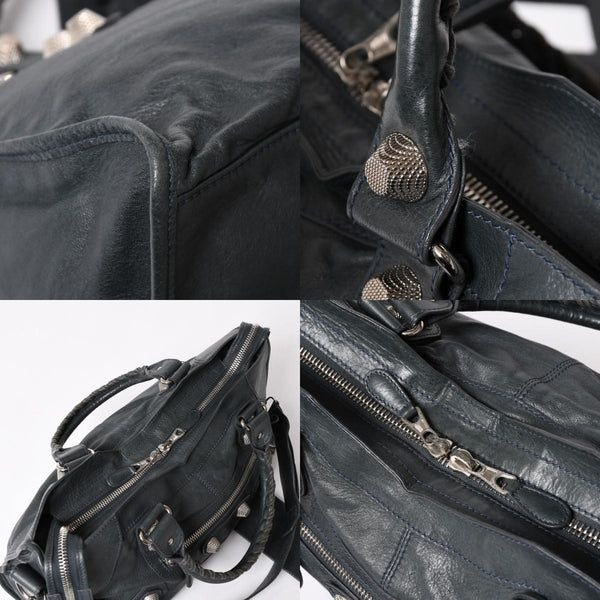 極美品 BALENCIAGA バレンシアガ ザジャイアントパートタイム エディターズバック 2WAYバッグ 173082 グリーン シルバー金具 中古 4a004979