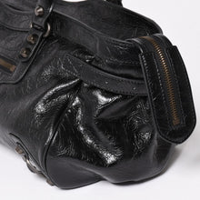 画像をギャラリービューアに読み込む, 新品同様品 BALENCIAGA バレンシアガ Le Cityn East-West アリーナ ラムスキン ブラスハードウェア 8457042 ブラック シルバー金具 中古 4a004985