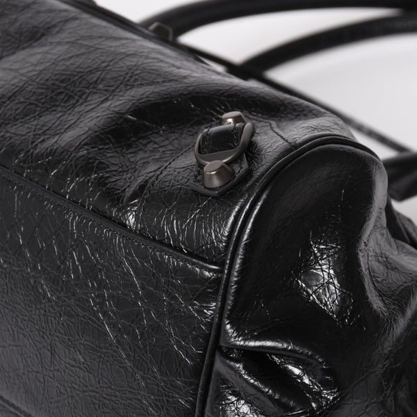 新品同様品 BALENCIAGA バレンシアガ Le Cityn East-West アリーナ ラムスキン ブラスハードウェア 8457042 ブラック シルバー金具 中古 4a004985