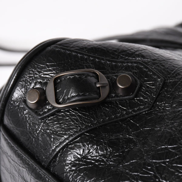 新品同様品 BALENCIAGA バレンシアガ Le Cityn East-West アリーナ ラムスキン ブラスハードウェア 8457042 ブラック シルバー金具 中古 4a004985