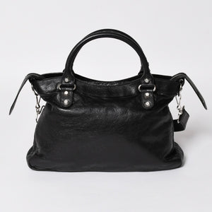 極美品 BALENCIAGA バレンシアガ ザ ジャイアント タウン 2WAY ハンドバッグ 285434 ブラック レザー ショルダー 中古 4a004970