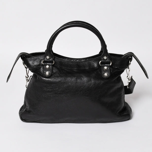 極美品 BALENCIAGA バレンシアガ ザ ジャイアント タウン 2WAY ハンドバッグ 285434 ブラック レザー ショルダー 中古 4a004970