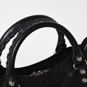 極美品 BALENCIAGA バレンシアガ ザ ジャイアント タウン 2WAY ハンドバッグ 285434 ブラック レザー ショルダー 中古 4a004970