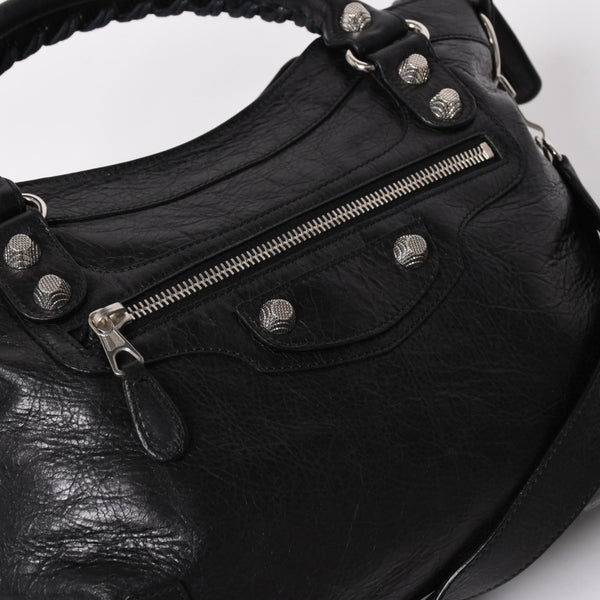 極美品 BALENCIAGA バレンシアガ ザ ジャイアント タウン 2WAY ハンドバッグ 285434 ブラック レザー ショルダー 中古 4a004970