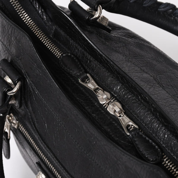 極美品 BALENCIAGA バレンシアガ ザ ジャイアント タウン 2WAY ハンドバッグ 285434 ブラック レザー ショルダー 中古 4a004970