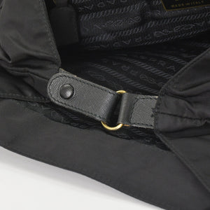 PRADA One Shoulder Bag Tote Bag Triangle Logo Nylon Black Gold Hardware Good Condition Used 4a004980