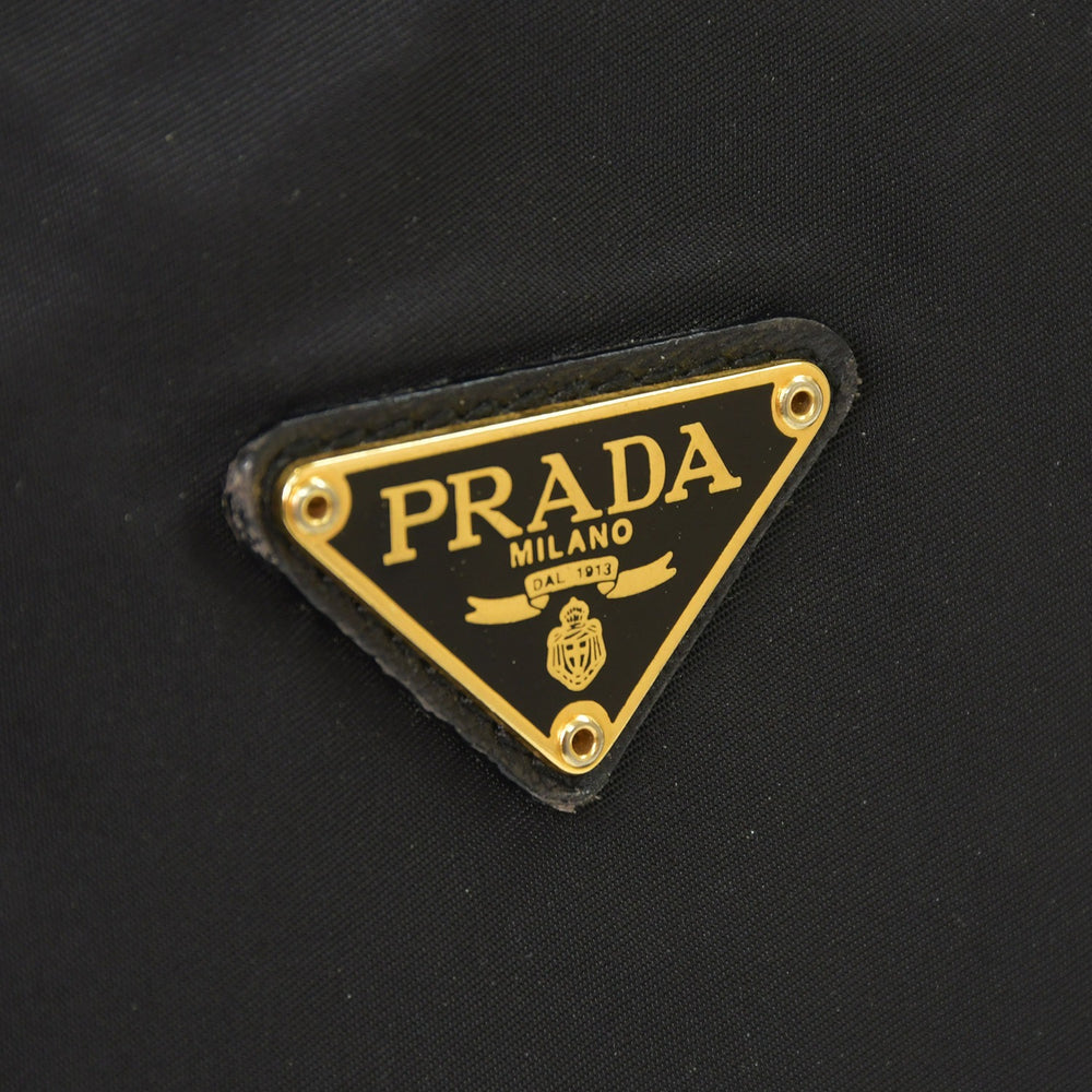 PRADA One Shoulder Bag Tote Bag Triangle Logo Nylon Black Gold Hardware Good Condition Used 4a004980