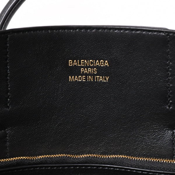 極美品 BALENCIAGA バレンシアガ Bel Air ベルエア― キャリーオールバッグ ミディアム スムースレザー ブラック ゴールド金具 中古 4a004797