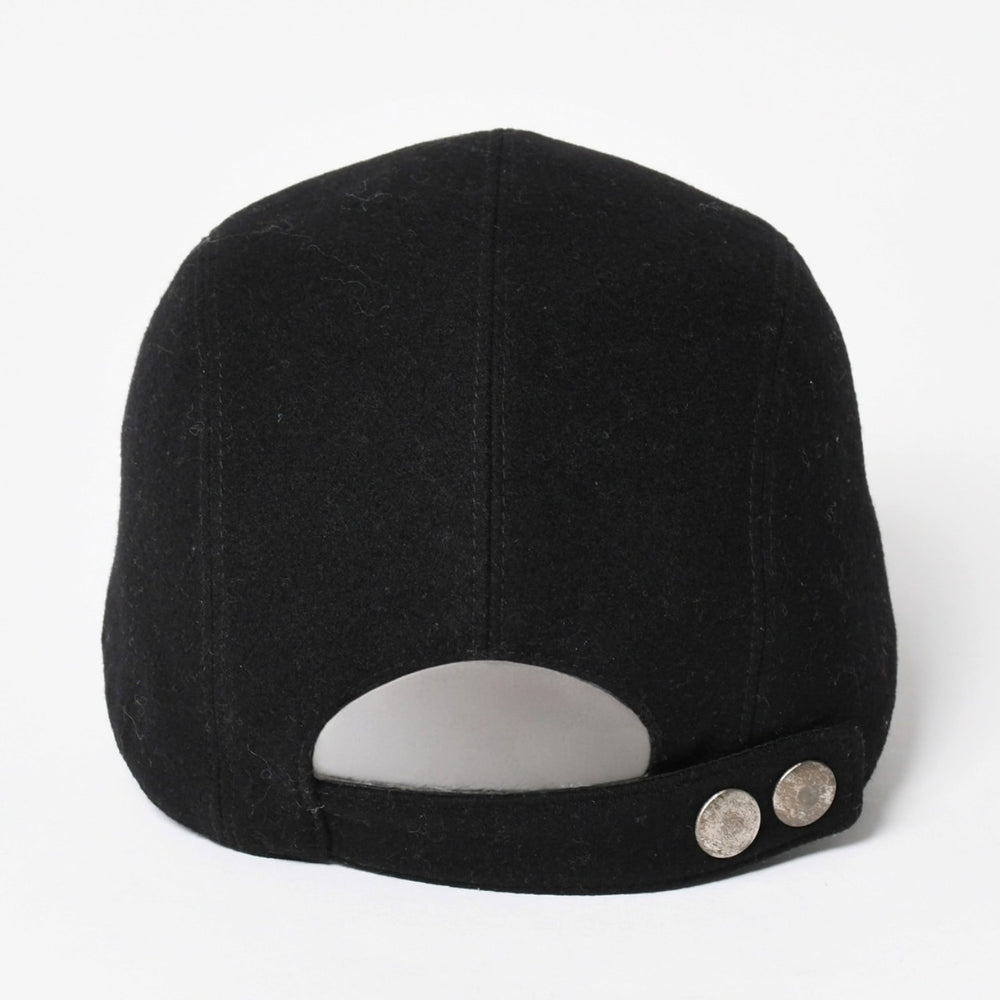 HERMES エルメス キャップ Black ブラック Cashmere カシミヤ レザー サイズ59 シルバー金具 美品 中古 4a004817