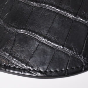 HERMES エルメス キャップ Black ブラック Cashmere カシミヤ レザー サイズ59 シルバー金具 美品 中古 4a004817