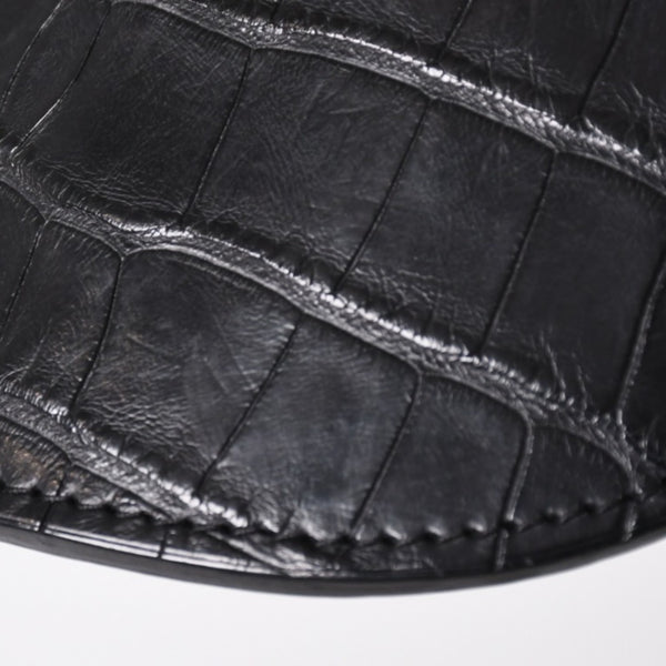 HERMES エルメス キャップ Black ブラック Cashmere カシミヤ レザー サイズ59 シルバー金具 美品 中古 4a004817