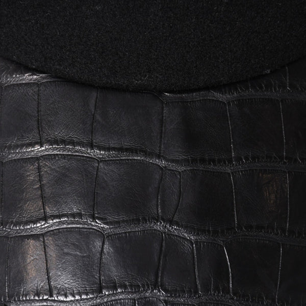 HERMES エルメス キャップ Black ブラック Cashmere カシミヤ レザー サイズ59 シルバー金具 美品 中古 4a004817