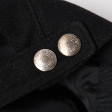画像をギャラリービューアに読み込む, HERMES エルメス キャップ Black ブラック Cashmere カシミヤ レザー サイズ59 シルバー金具 美品 中古 4a004817