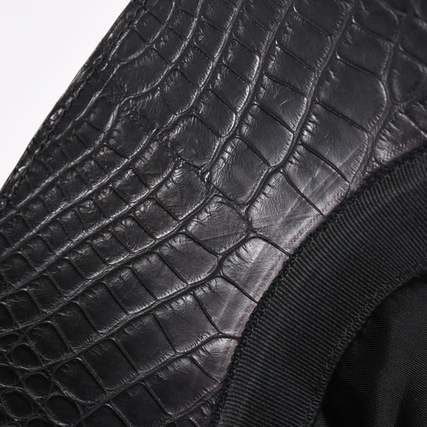 HERMES エルメス キャップ Black ブラック Cashmere カシミヤ レザー サイズ59 シルバー金具 美品 中古 4a004817