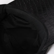 画像をギャラリービューアに読み込む, HERMES エルメス キャップ Black ブラック Cashmere カシミヤ レザー サイズ59 シルバー金具 美品 中古 4a004817