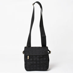 極美品 CHANEL シャネル ニュートラベルライン メッセンジャーバッグ 11番台 ナイロンジャガード レザー ゴールド金具 中古 4a004968
