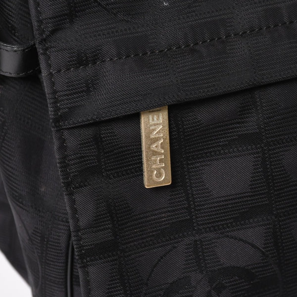 極美品 CHANEL シャネル ニュートラベルライン メッセンジャーバッグ 11番台 ナイロンジャガード レザー ゴールド金具 中古 4a004968