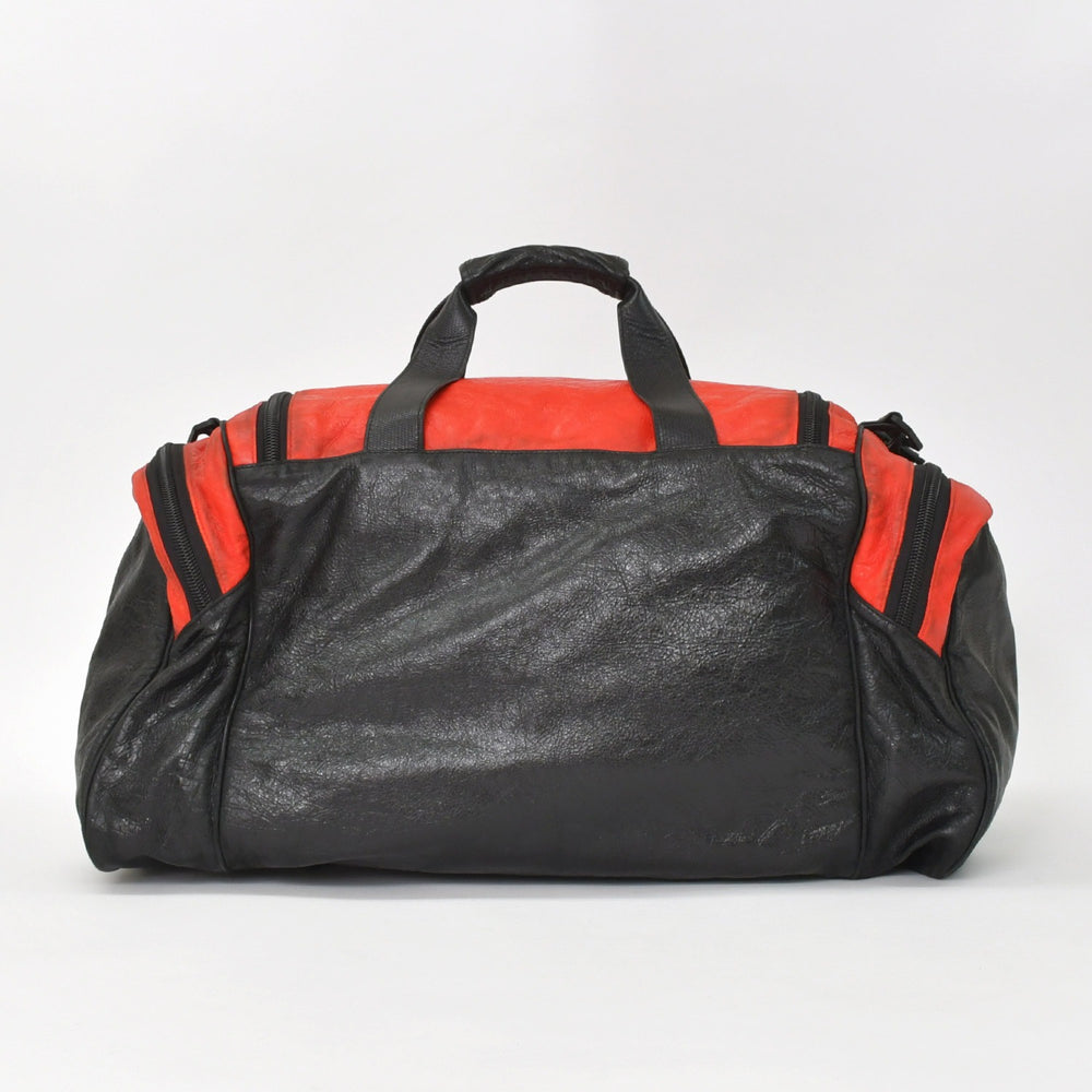 極美品 BALENCIAGA × adidas バレンシアガ アディダス コラボ ボストンバッグ トレファイル 721894 ブラック レッド 中古 4a004986