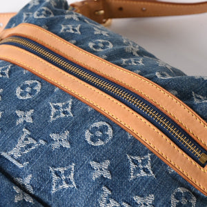 極美品 LOUIS VUITTON ルイヴィトン モノグラムデニム バギーGM ショルダーバッグ ハンドバッグ M95048 インディゴブルー ゴールド金具 中古 4a004987