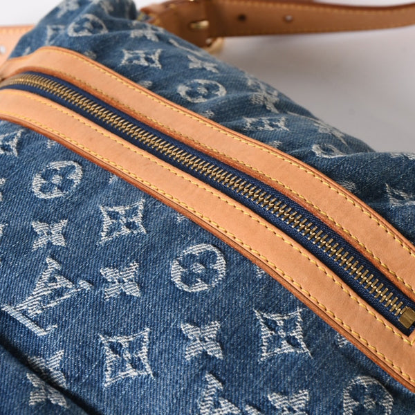 極美品 LOUIS VUITTON ルイヴィトン モノグラムデニム バギーGM ショルダーバッグ ハンドバッグ M95048 インディゴブルー ゴールド金具 中古 4a004987