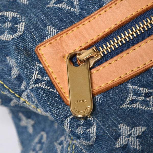 極美品 LOUIS VUITTON ルイヴィトン モノグラムデニム バギーGM ショルダーバッグ ハンドバッグ M95048 インディゴブルー ゴールド金具 中古 4a004987