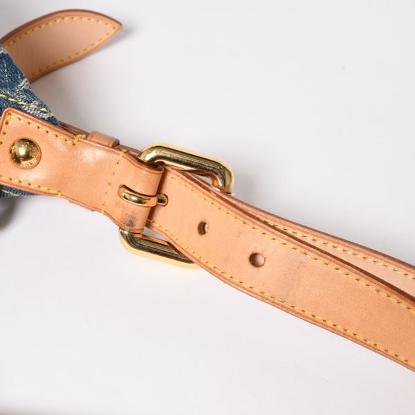 極美品 LOUIS VUITTON ルイヴィトン モノグラムデニム バギーGM ショルダーバッグ ハンドバッグ M95048 インディゴブルー ゴールド金具 中古 4a004987
