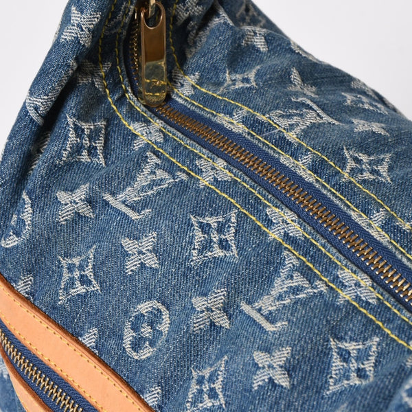 極美品 LOUIS VUITTON ルイヴィトン モノグラムデニム バギーGM ショルダーバッグ ハンドバッグ M95048 インディゴブルー ゴールド金具 中古 4a004987