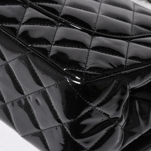極美品 CHANEL シャネル デカマトラッセ30 Wフラップ Wチェーンショルダーバッグ 15番台 ココマーク パテントレザー SV金具 中古 4a004962