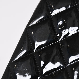 極美品 CHANEL シャネル デカマトラッセ30 Wフラップ Wチェーンショルダーバッグ 15番台 ココマーク パテントレザー SV金具 中古 4a004962