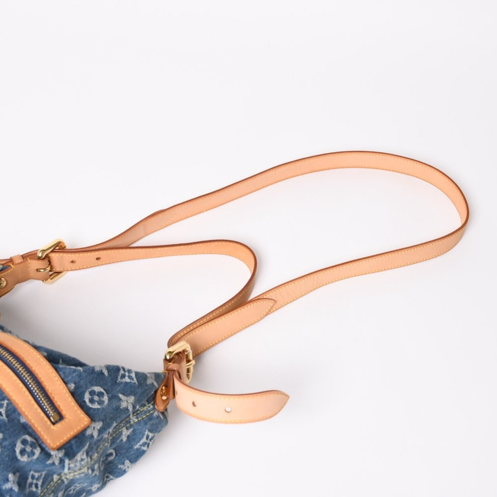 極美品 LOUIS VUITTON ルイヴィトン モノグラムデニム バギーGM ショルダーバッグ ハンドバッグ M95048 インディゴブルー ゴールド金具 中古 4a004987