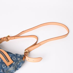極美品 LOUIS VUITTON ルイヴィトン モノグラムデニム バギーGM ショルダーバッグ ハンドバッグ M95048 インディゴブルー ゴールド金具 中古 4a004987