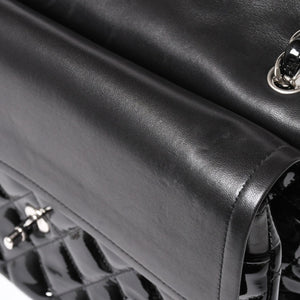 極美品 CHANEL シャネル デカマトラッセ30 Wフラップ Wチェーンショルダーバッグ 15番台 ココマーク パテントレザー SV金具 中古 4a004962