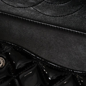 極美品 CHANEL シャネル デカマトラッセ30 Wフラップ Wチェーンショルダーバッグ 15番台 ココマーク パテントレザー SV金具 中古 4a004962